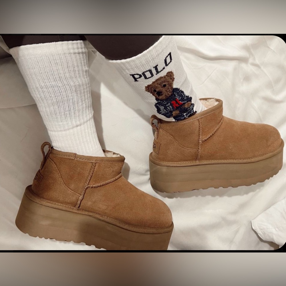 🤎BNIB CLASSIC ULTRA MINI PLATFORM BOOT CHESTNUT🤎- women’s size 6 - Picture 5 of 8